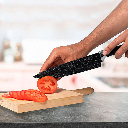 BlackPro Chefs – Kit 5 Facas + Descascador Profissionais| Design Moderno e Corte Preciso