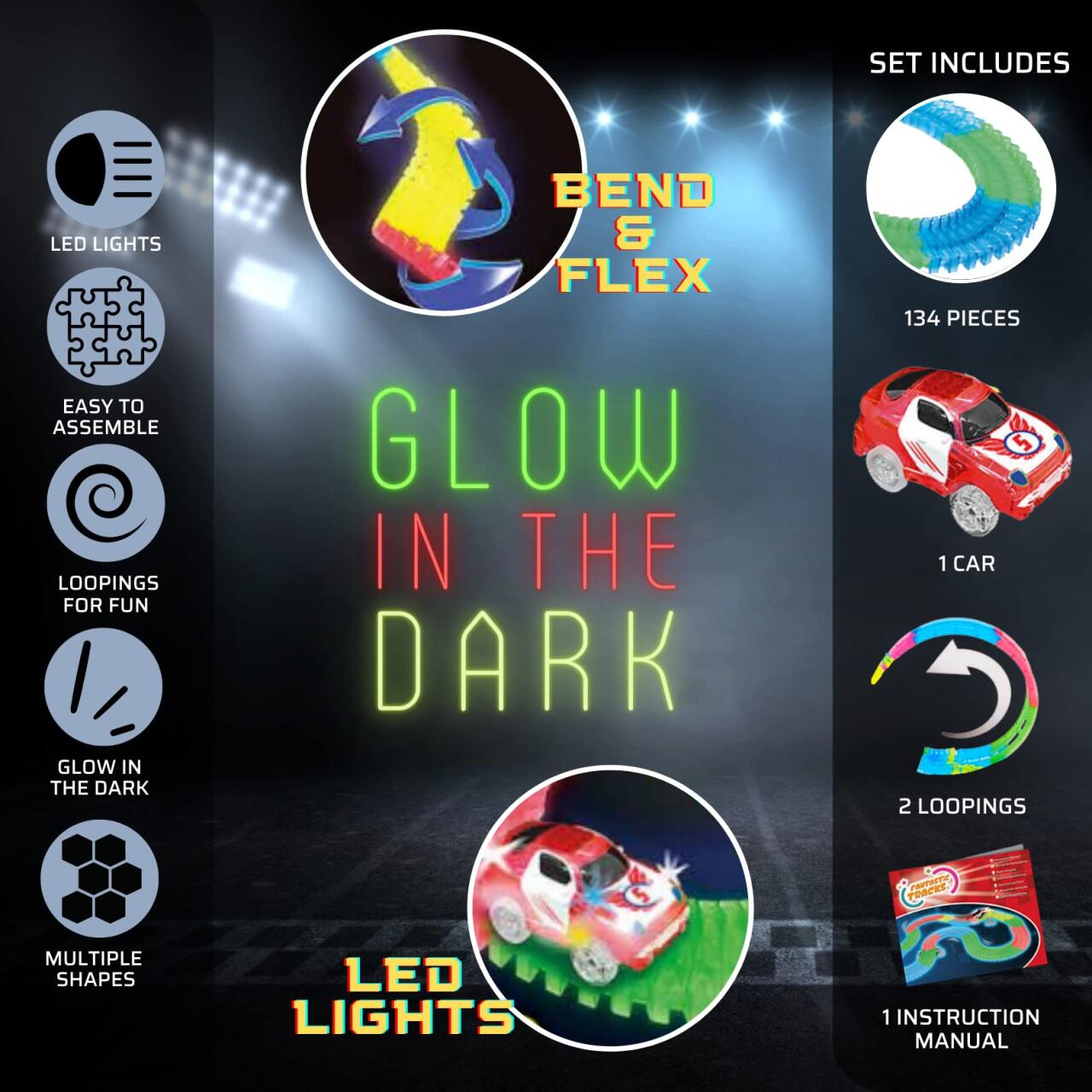 Diversão Galáctica: Constrói a Tua Própria Pista de Corridas com Efeitos Luminosos